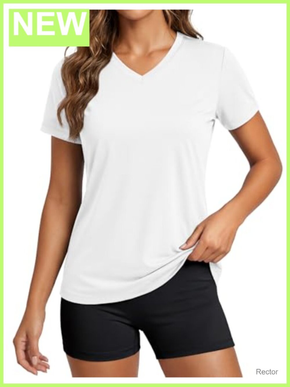 Women's Workout Top Short Sleeve UPF 50+ Quick Dry V-Neck Gym Tee